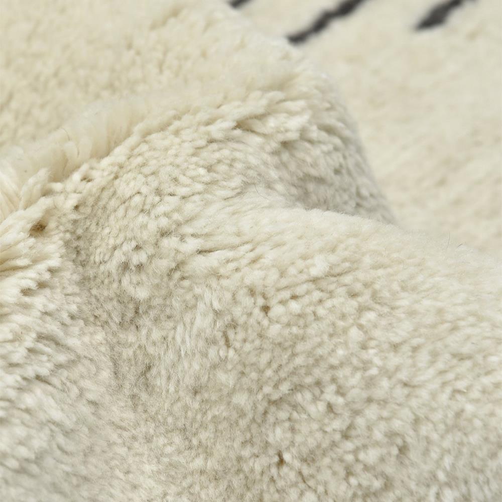 Bernie Modern Classic Cream Wool Diamond Shag Rug - 8'x10'|