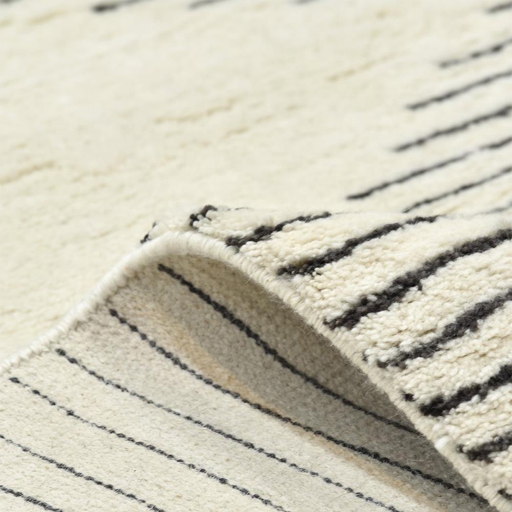 Bernie Modern Classic Cream Wool Diamond Shag Rug - 8'x10'|