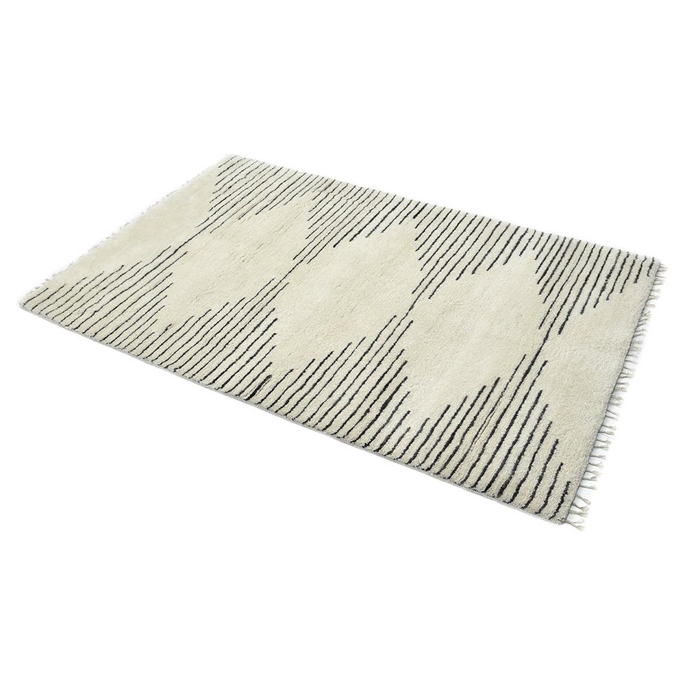 Bernie Modern Classic Cream Wool Diamond Shag Rug - 8'x10'|