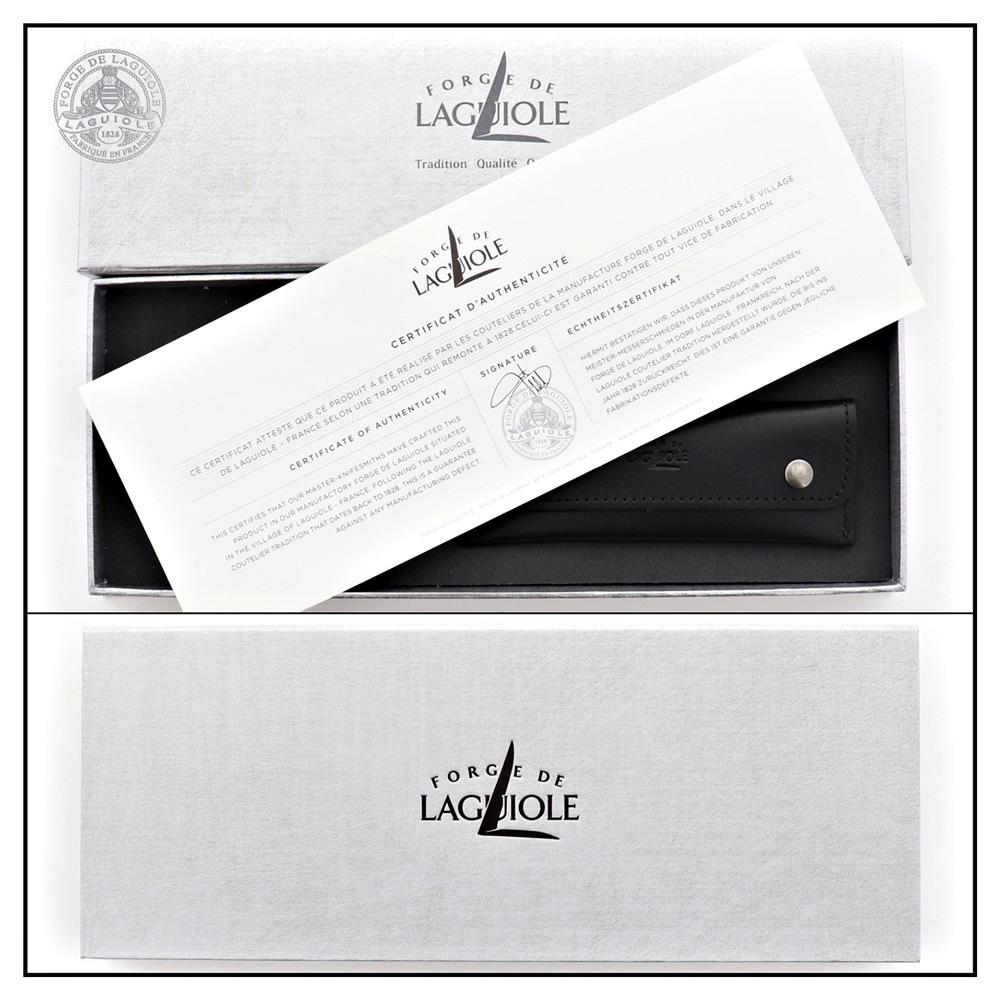 Forge de Laguiole Modern Silver Stainless Steel Horn Tip Handle Corkscrew|