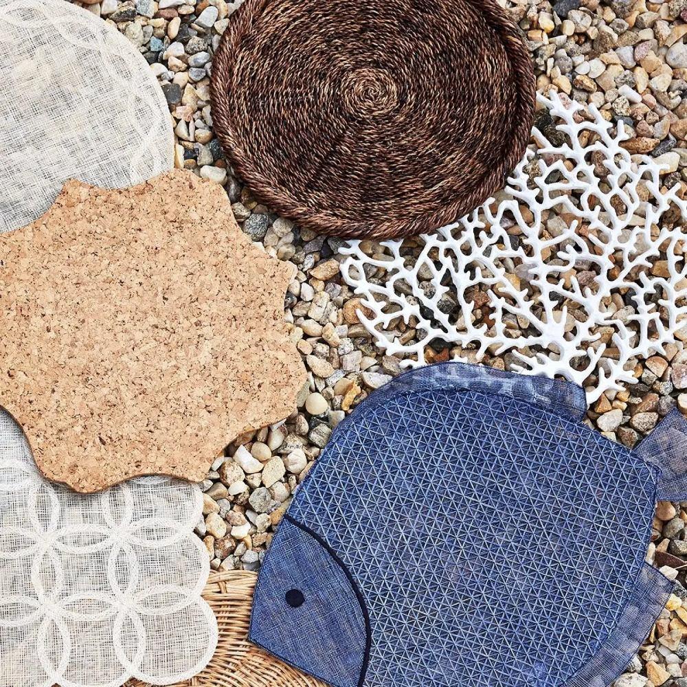 Juliska Rustic Coastal Beach Brown Woven Natural Abaca Round Charger|