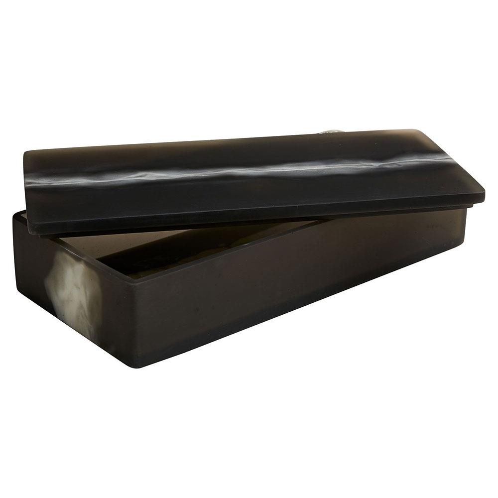 Hollie Modern Black And White Resin Decorative Boxes - Set of 2|