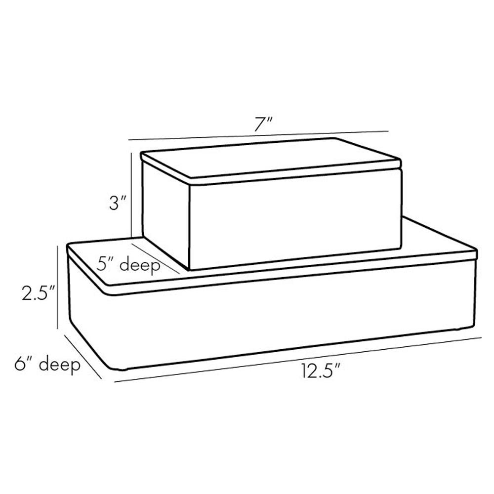 Hollie Modern Black And White Resin Decorative Boxes - Set of 2|