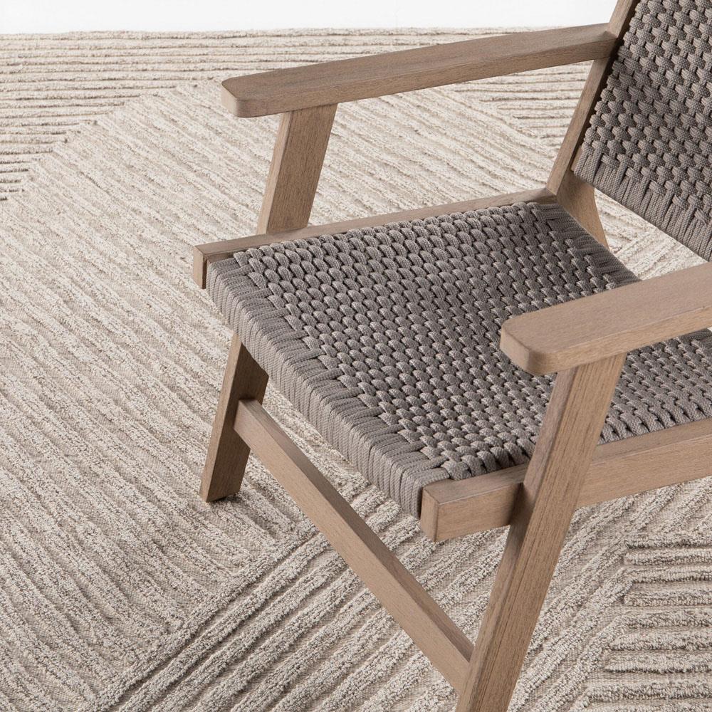 Chase Coastal Beach Beige Textured Solid Indoor Outdoor Rug - 5'x8'