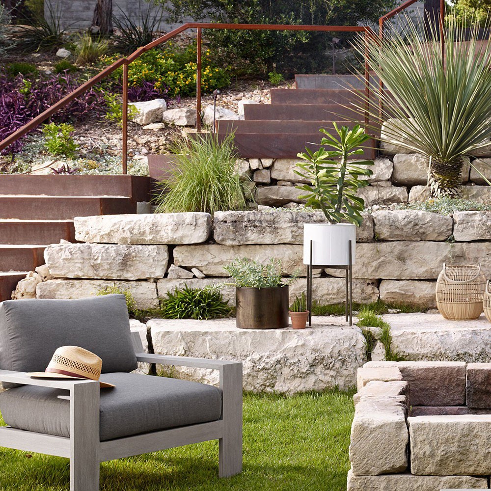 Jared Industrial Loft White Iron Brass Base Round Outdoor Planter - Small|