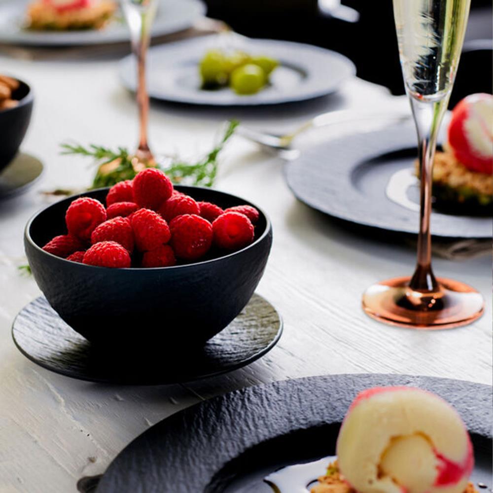 Manufacture Rock Modern Black Porcelain Rice Bowl|