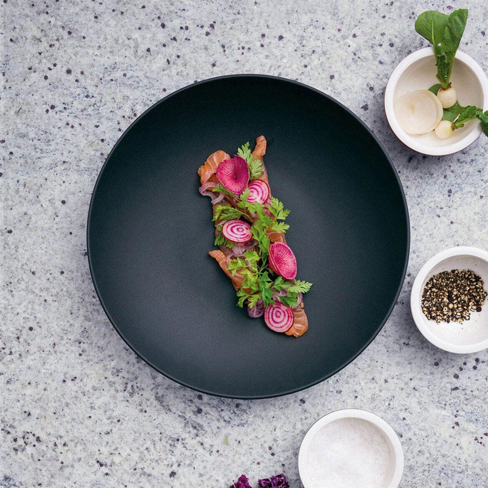 Manufacture Rock Modern Black Porcelain Pasta Bowl|