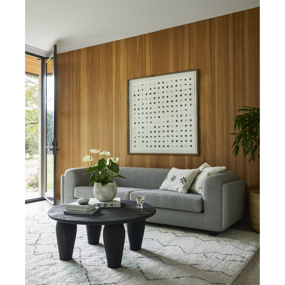 Amina Global Bazaar Black Reclaimed Wood Round Coffee Table