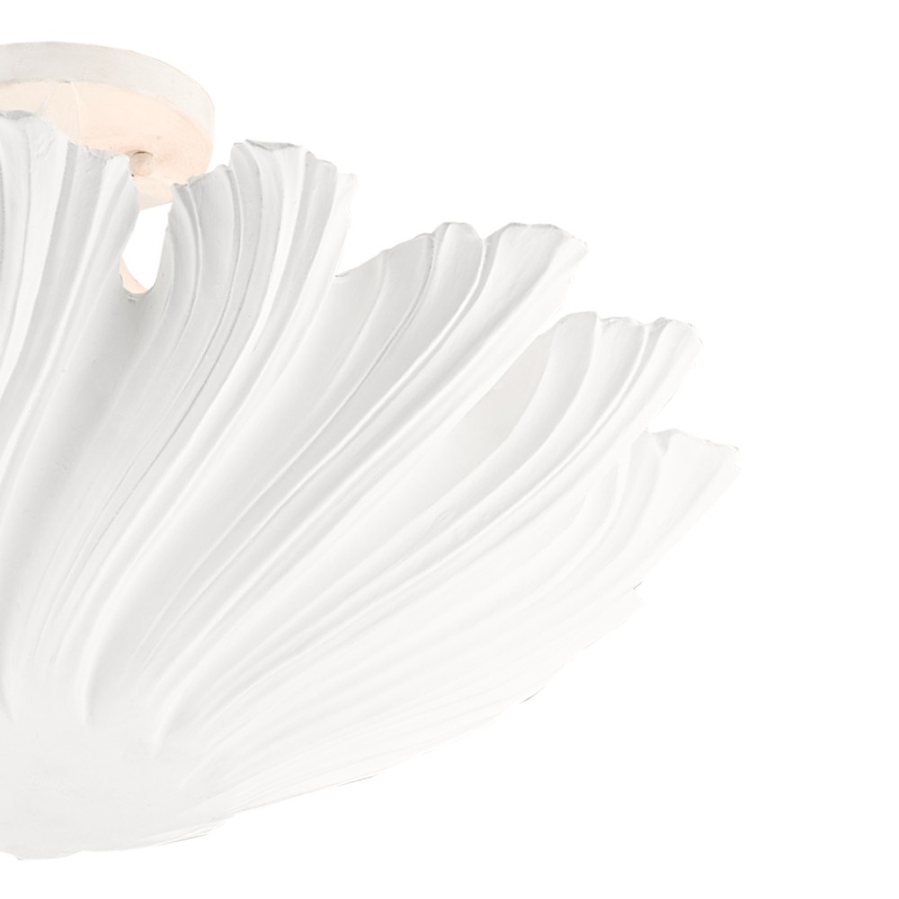 Vilma Coastal Beach White Iron Bell Semi-Flush Mount|