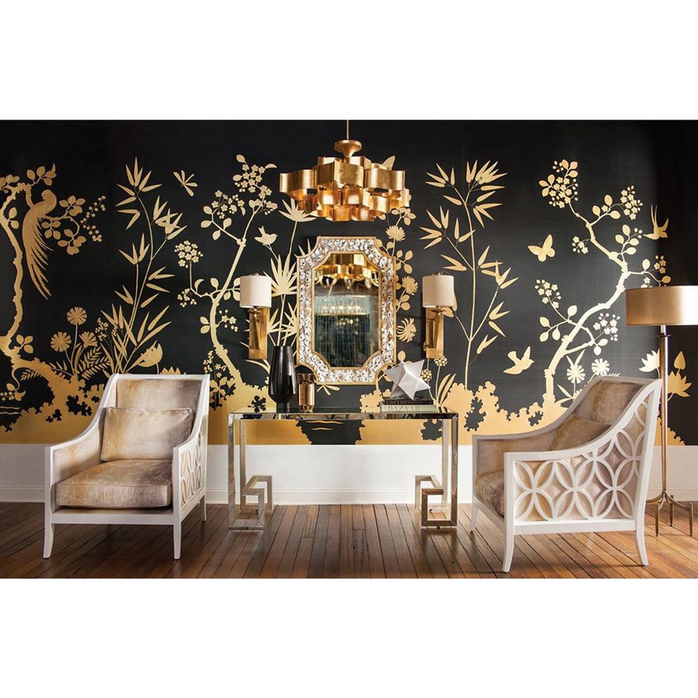 Gretel Coastal Beach Gold Iron Frame Natural Oyster Shell Wall Mirror|