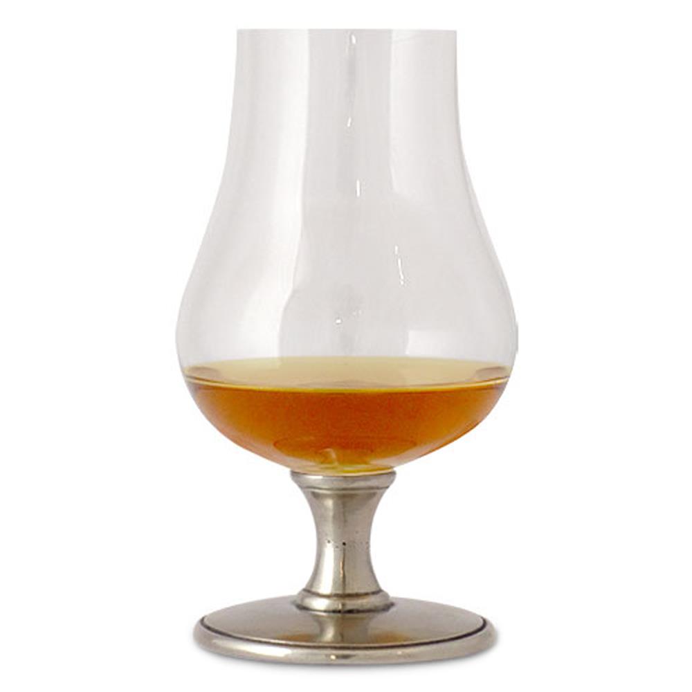 MATCH Modern Pewter Stem Crystal Whiskey Glass|