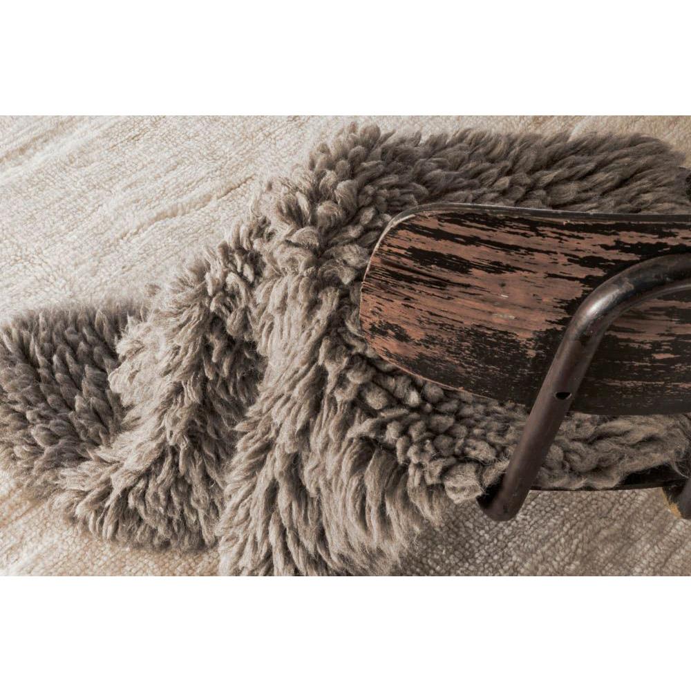 Woolly Modern Grey Wool Shag Washable Rugs - 2'5"x3' 7"|