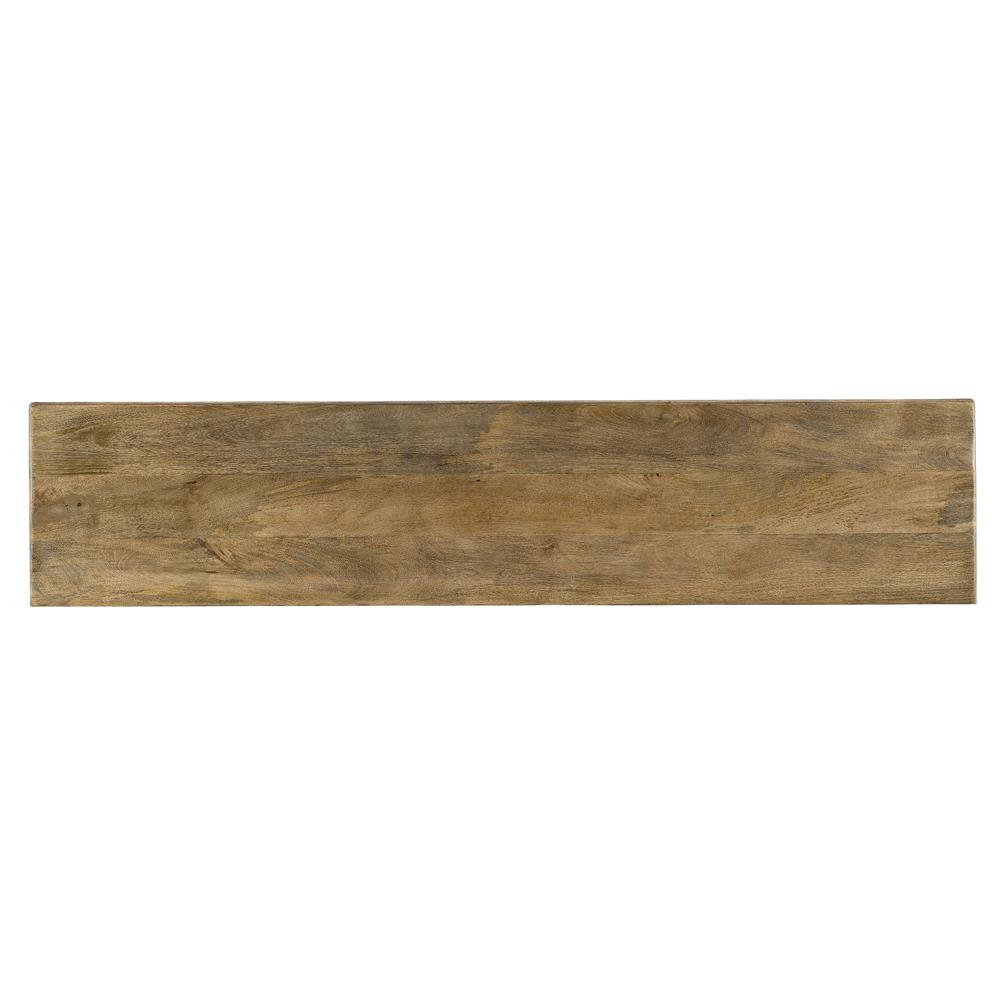 Rosie Rustic Lodge Brown Mango Wood Iron Base Media Cabinet|