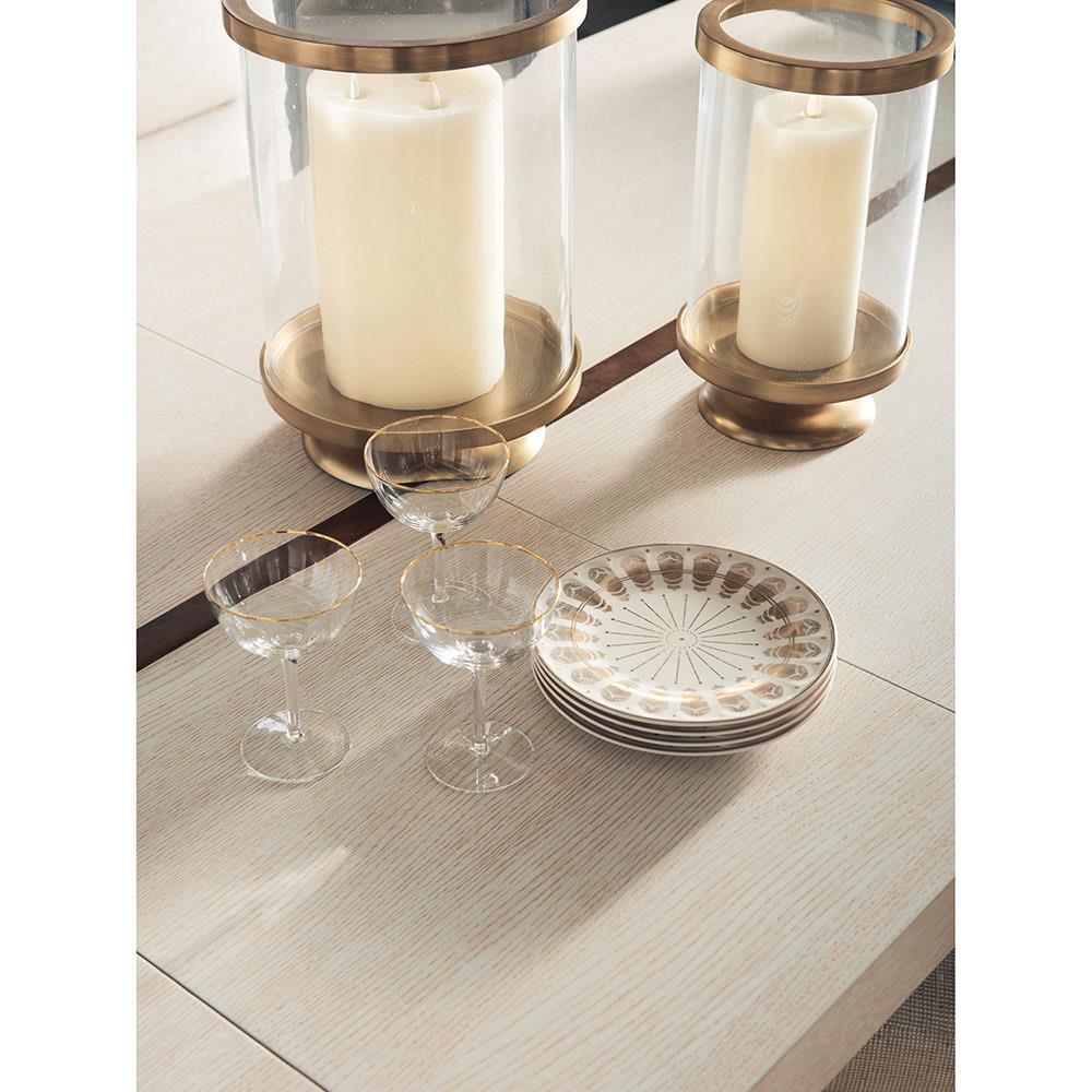 Vista White Oak Wood Brass Extendable Dining Table - 88-128"W|