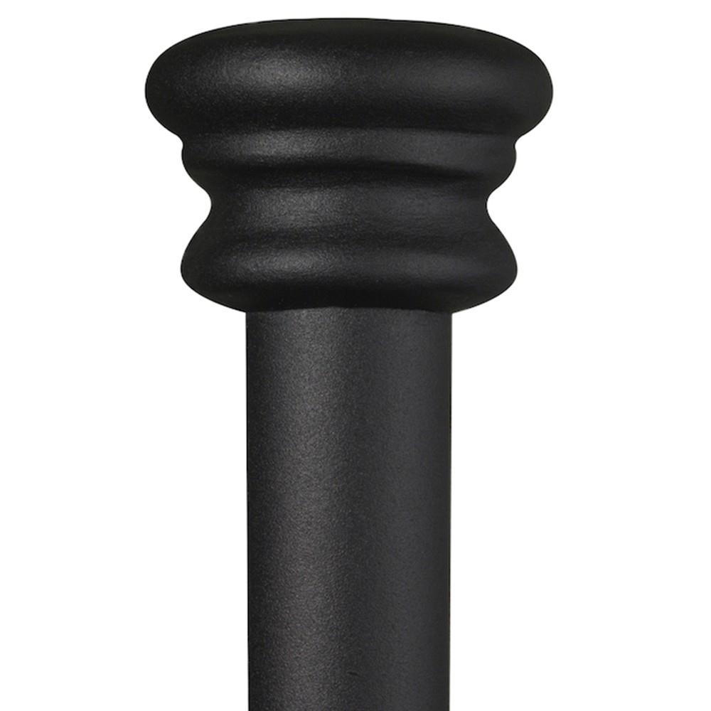 Linnea Modern Lyric Ivory Upholstered Matte Black Iron Wingback Bed - Queen|