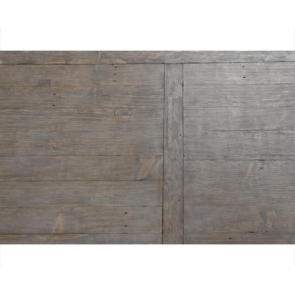 Becille French Brown Pine Wood Rectangular Extendable Dining Table - 84-114"W|