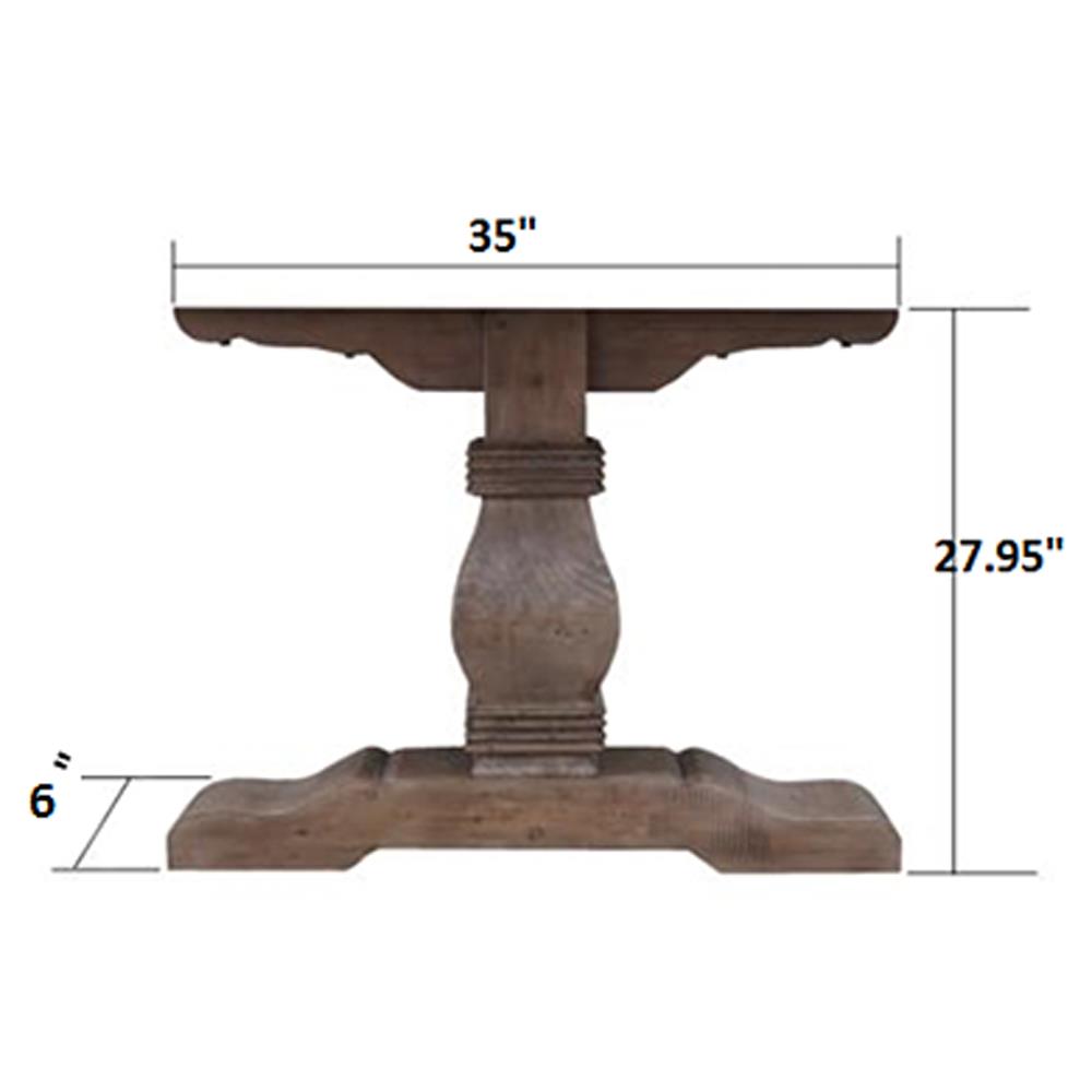Becille French Country Light Brown Pine Wood Rectangular