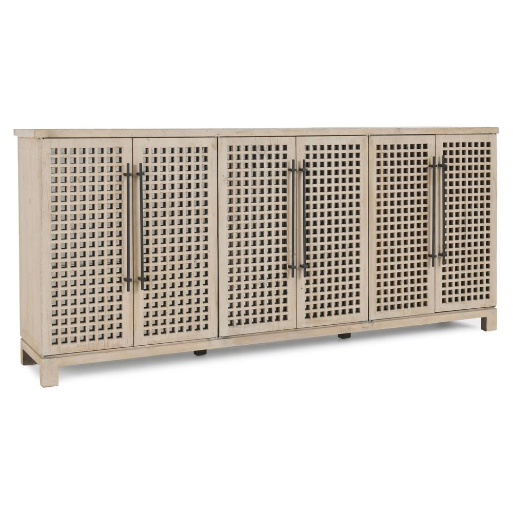 Andy Coastal Beach Cream Reclaimed Wood Sideboard|