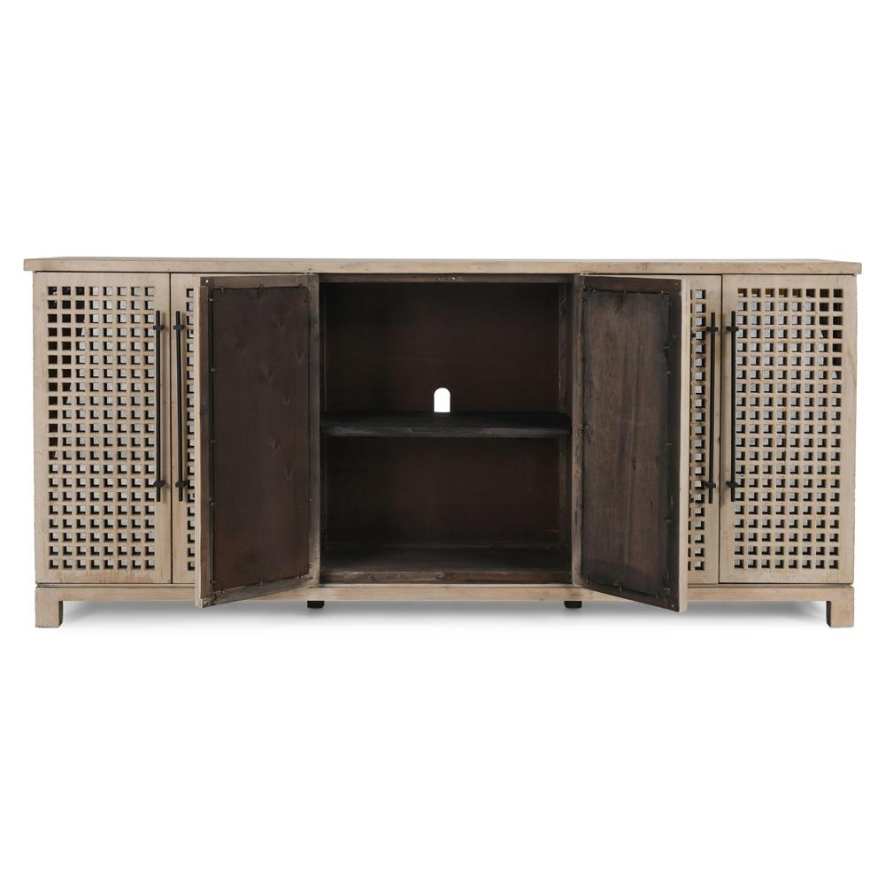 Andy Coastal Beach Cream Reclaimed Wood Sideboard|