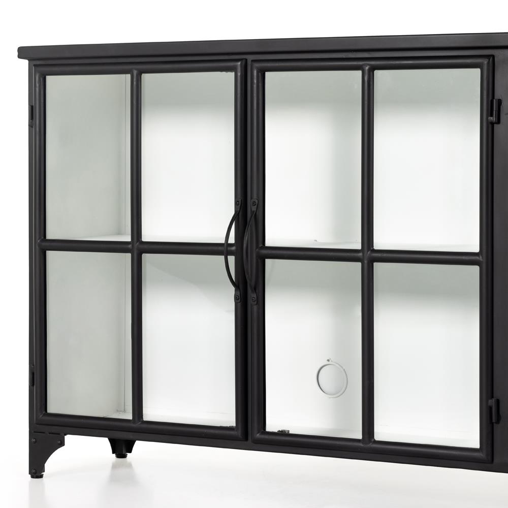 Corden Modern Classic Black Iron Windowpane Sideboard|