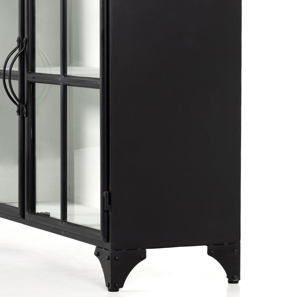 Corden Modern Classic Black Iron Windowpane Sideboard|