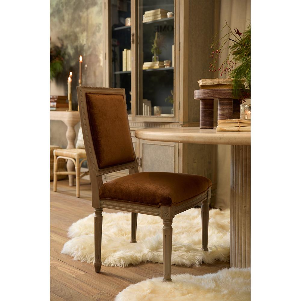 Jona French Country Grey Pine Clear Glass Door Dining Hutch China Cabinet|