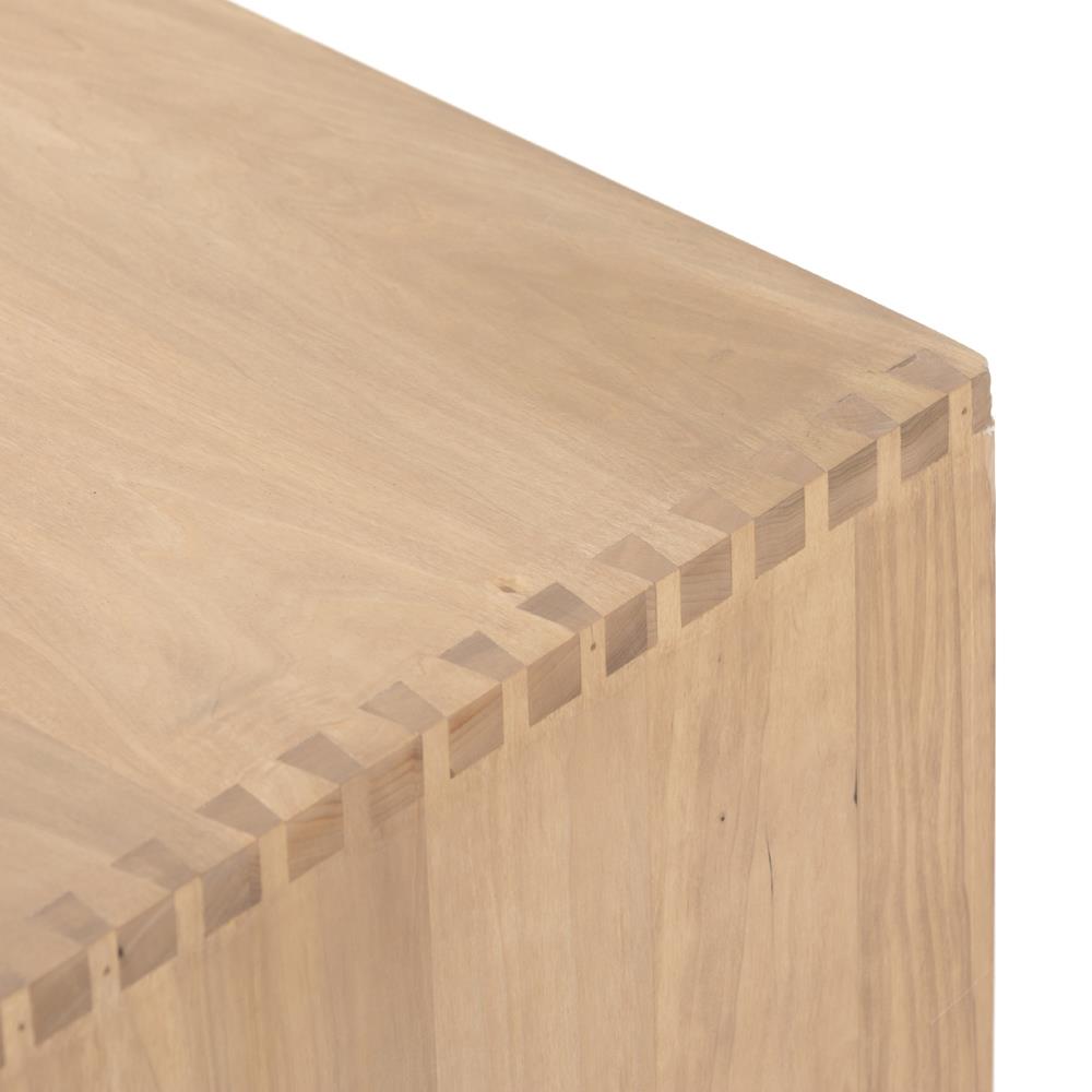 Luca Coastal Beach Beige Dry Wash Wood 2 Drawer 3 Door Media Console|