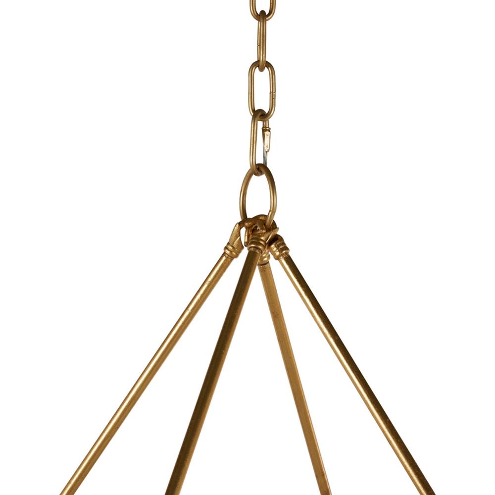 Lockhart French Grey Wood Vintage Gold Iron Candle Style Chandelier|