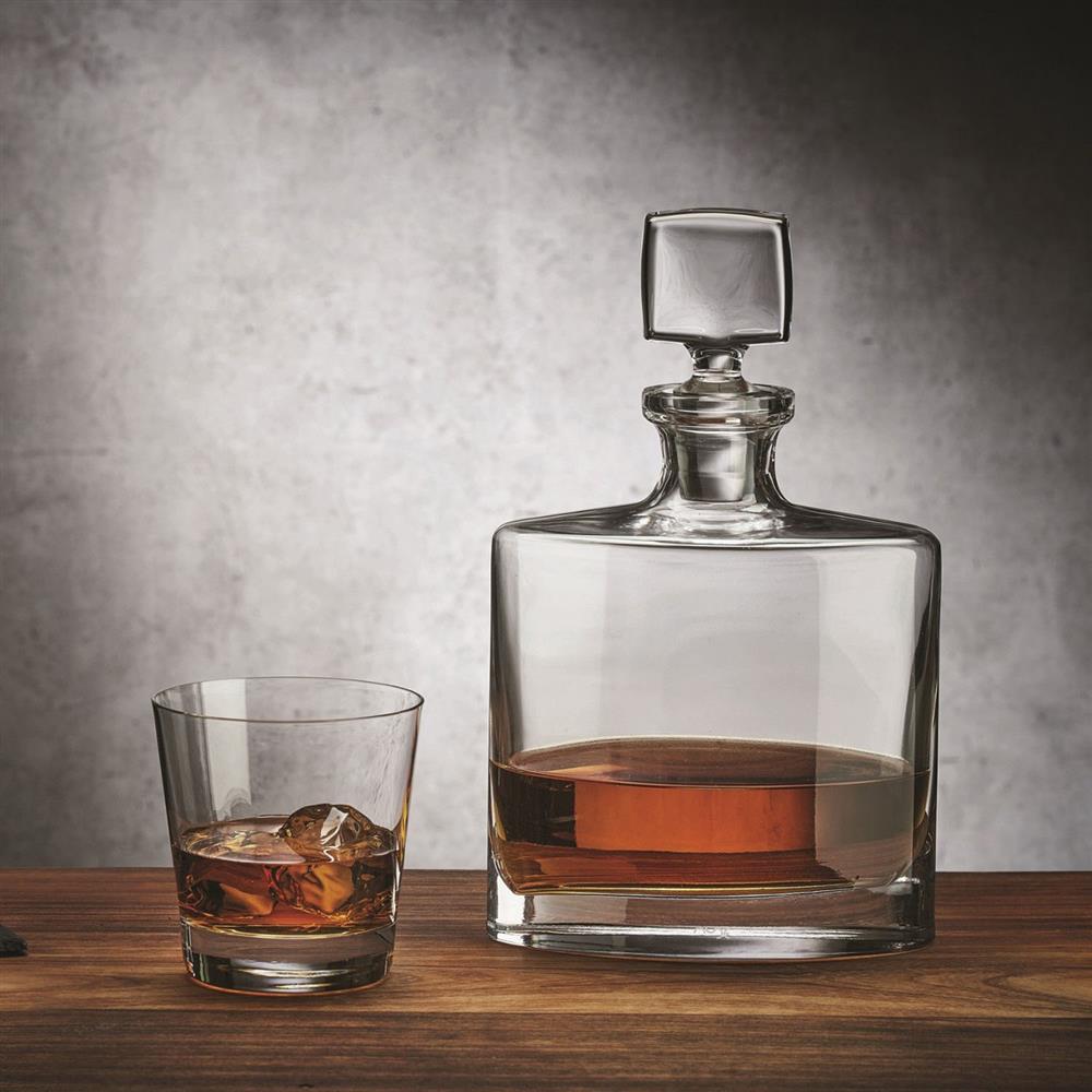 Square &amp; Rocks Modern Whiskey Glass and Decanter Set|