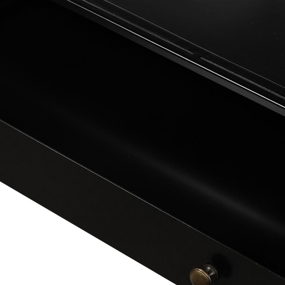 Katren Industrial Loft Black Metal Rim Clear Glass Top Square End Table|