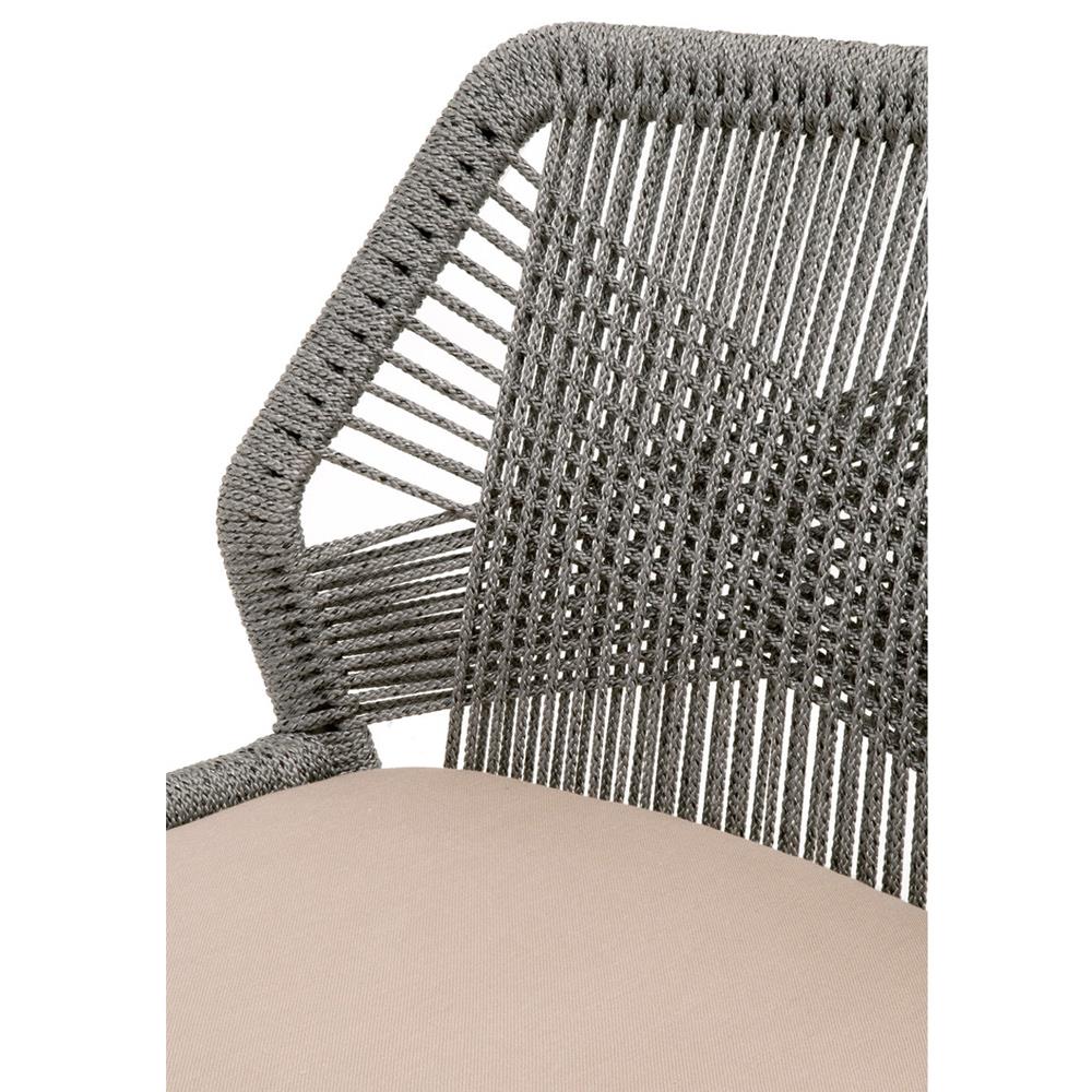 Lorry Coastal Beach Platinum Woven Rope Mahogany Dining Side Chairs - Set of 2|