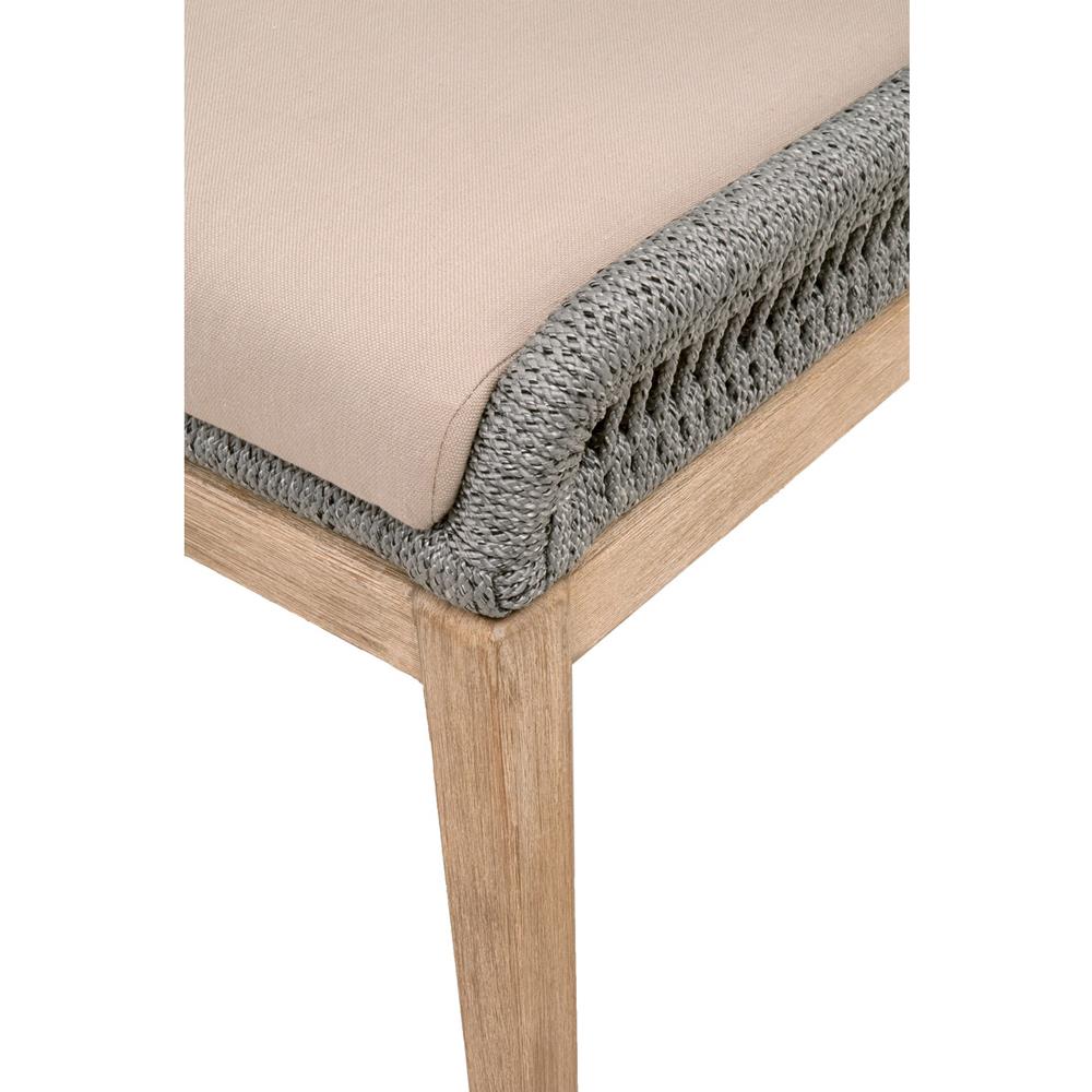 Lorry Coastal Beach Platinum Woven Rope Mahogany Dining Side Chairs - Set of 2|