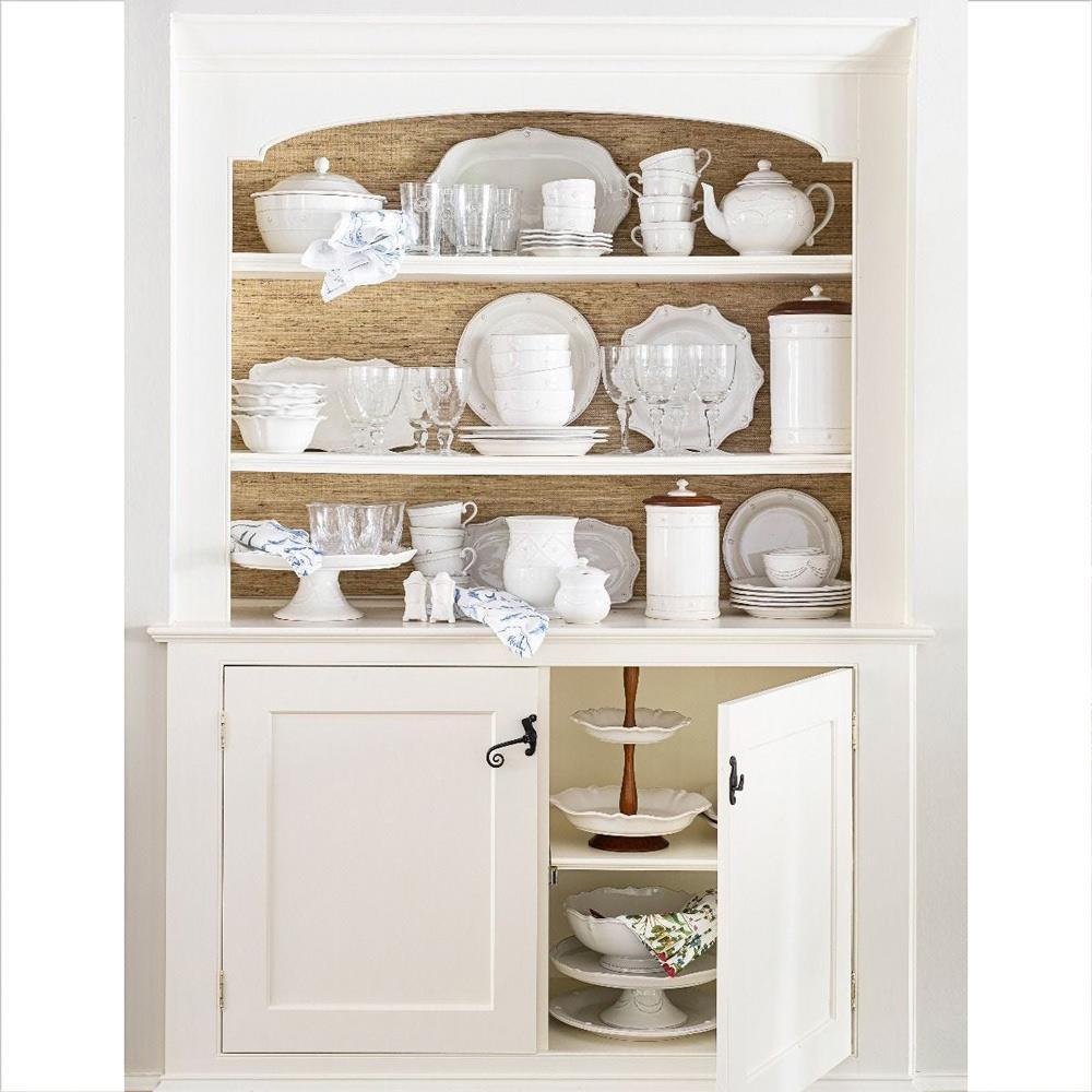 Juliska Berry &amp; Thread Whitewash Ceramic 2-Tier Serving Stand|