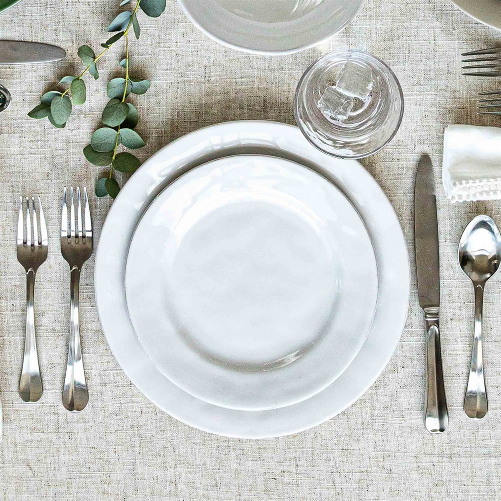 Juliska Puro Modern Classic Whitewash Ceramic Dinner Plate|