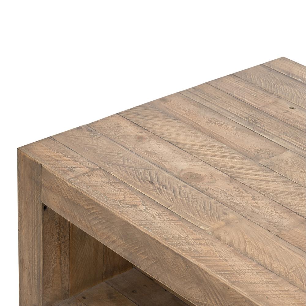 BYBLIGHT Allan 47 in. Brown Rectangle Wood Coffee Table with Rounded Corners and Sturdy Tabletop, Farmhouse Accent Center Table, image size:1000x1000