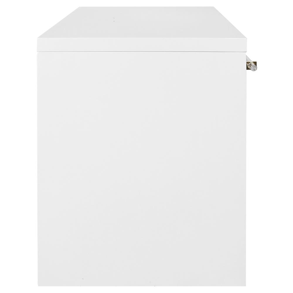 Worlds Away Ralph Rustic White Lacquer Wood Clear Acrylic Handle Desk|