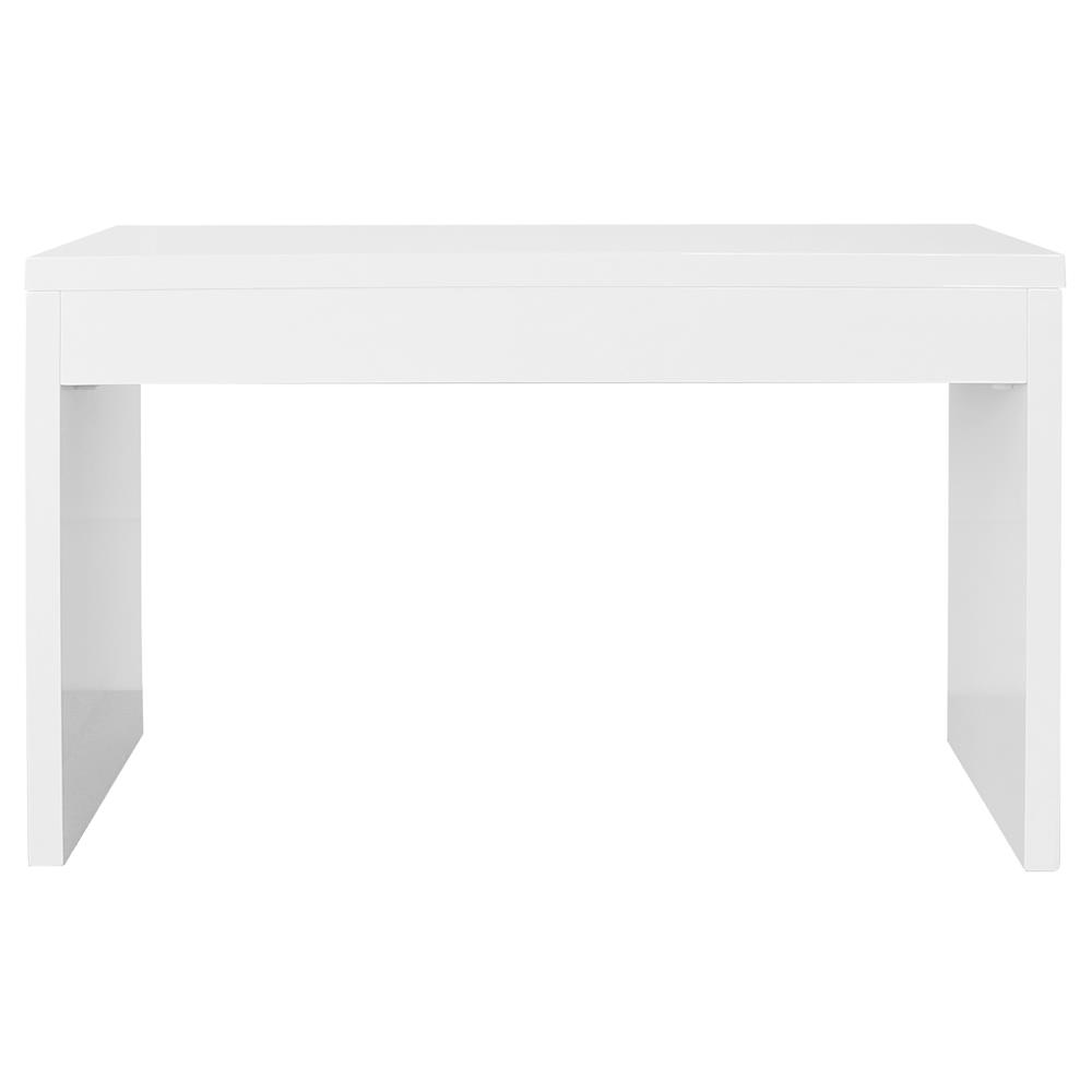 Worlds Away Ralph Rustic White Lacquer Wood Clear Acrylic Handle Desk|