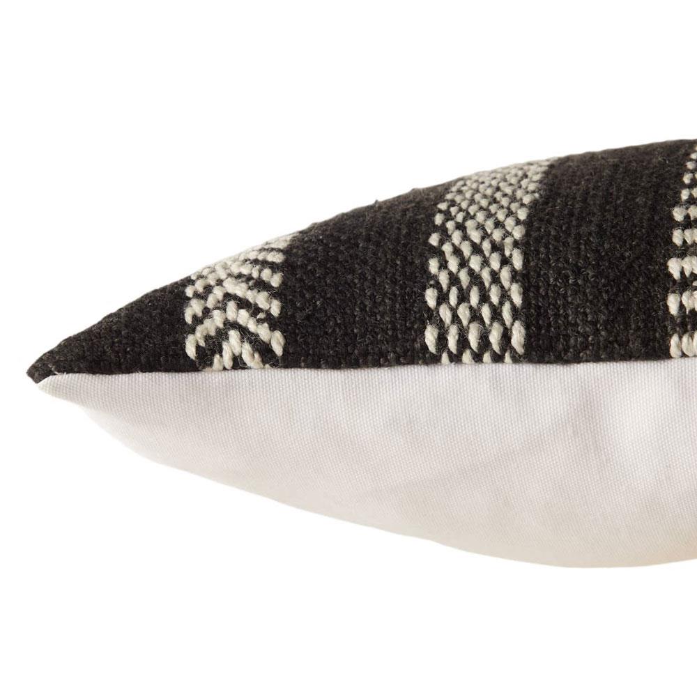Papyrus Global Black Striped Indoor Outdoor Lumbar Pillow - 13x21|