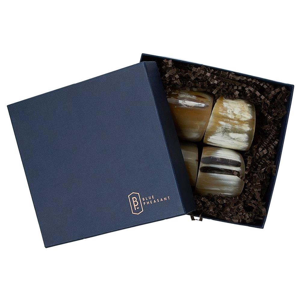 James Modern Classic Natural Horn Napkin Ring - Set of 4|