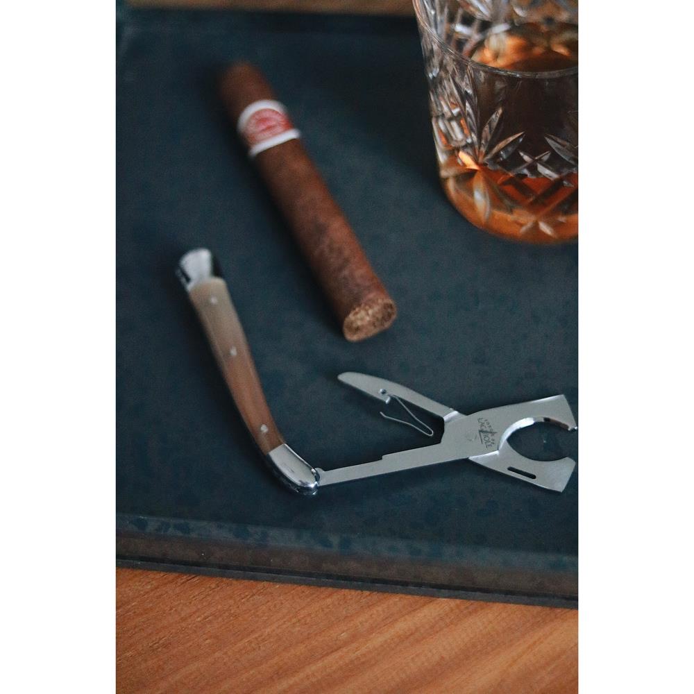 Forge de Laguiole Modern Classic Cream Horn Tip Handle Cigar Scissor Cutter|