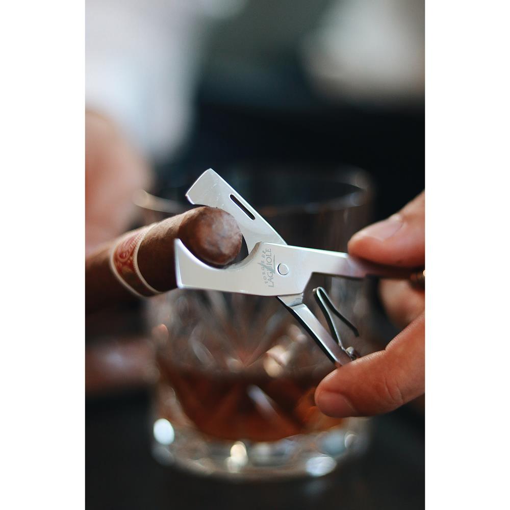 Forge de Laguiole Modern Classic Brown Juniper Handle Cigar Scissor Cutter|