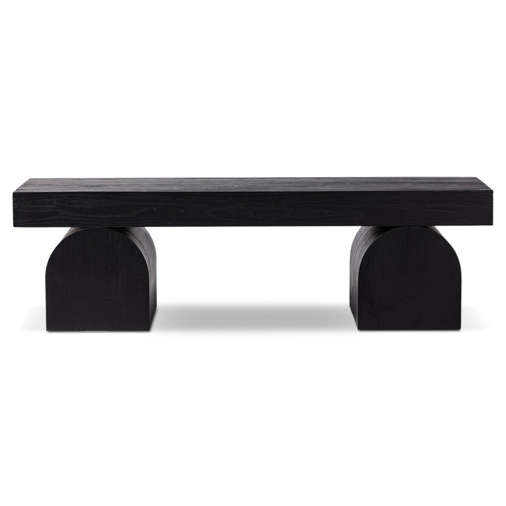 Kara Modern Classic Black Solid Wood Bench Long (above 55