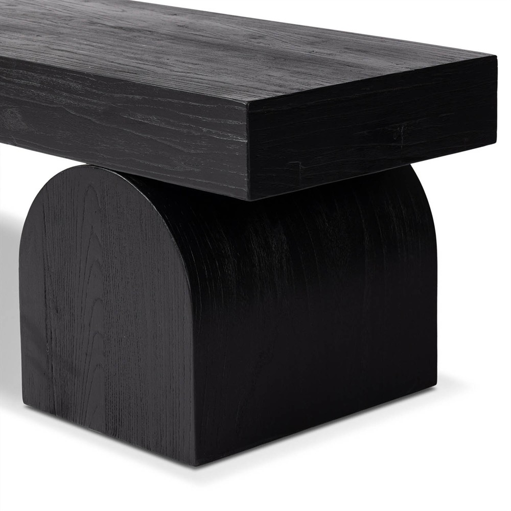 Kara Modern Classic Black Solid Wood Bench Long (above 55