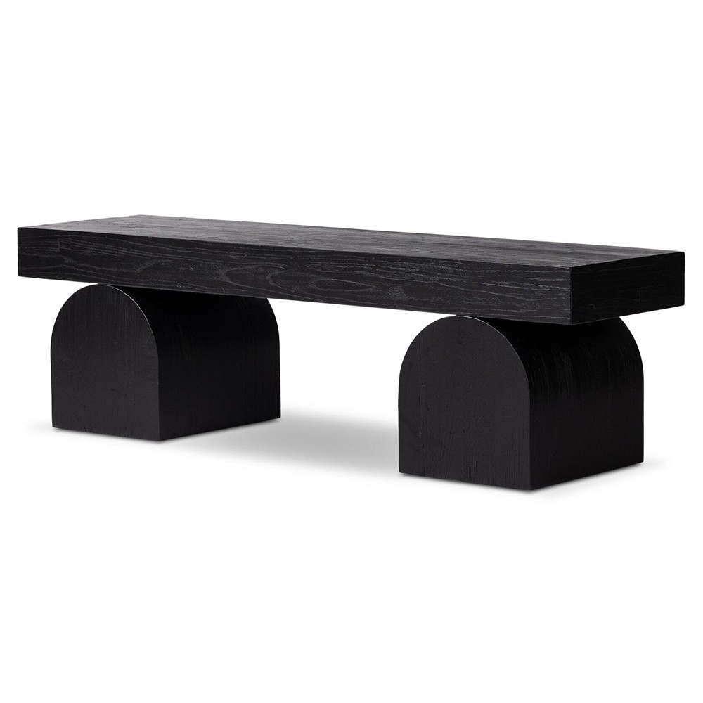 Kara Modern Classic Black Solid Wood Bench Long (above 55