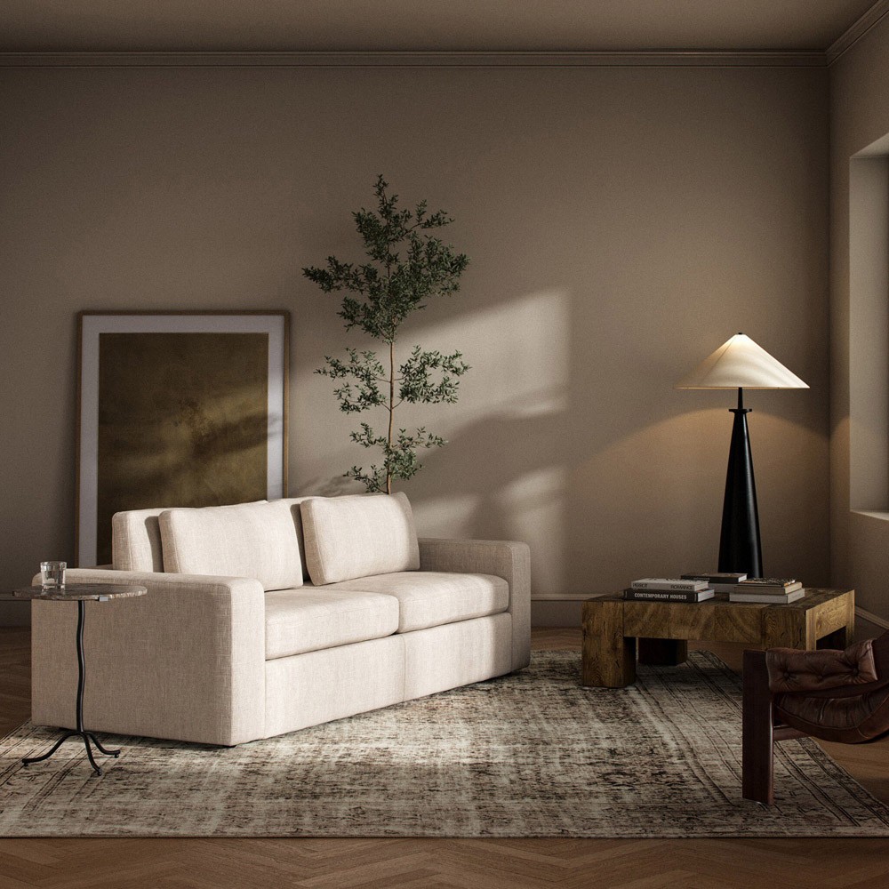 Candace Modern Classic Cream Sleeper Sofa - 95"|