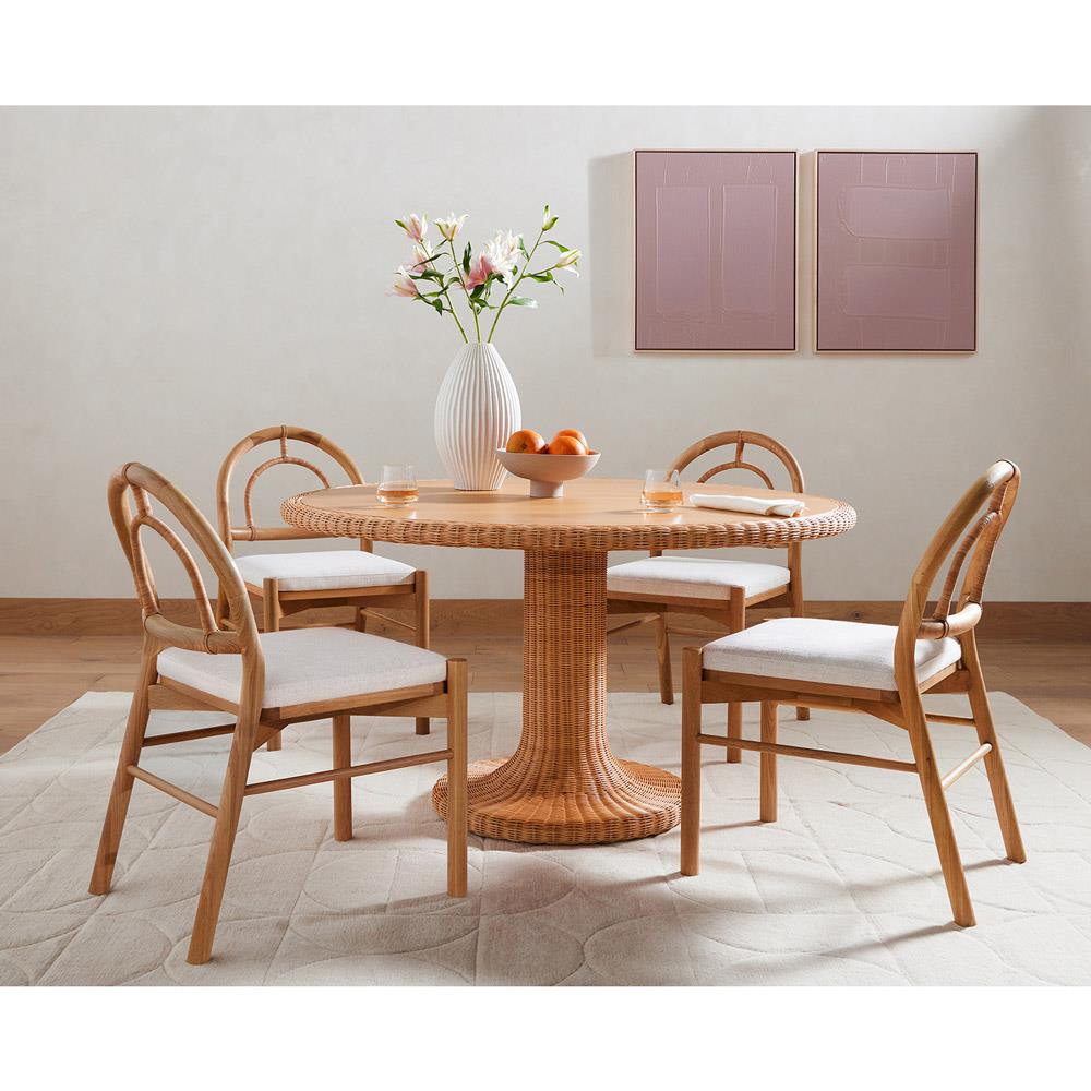 【kawano】Pier 1 Importsフォールディングチェア 木製 Perry Coastal Beach White Performance Brown Oak Wood Woven Cane
