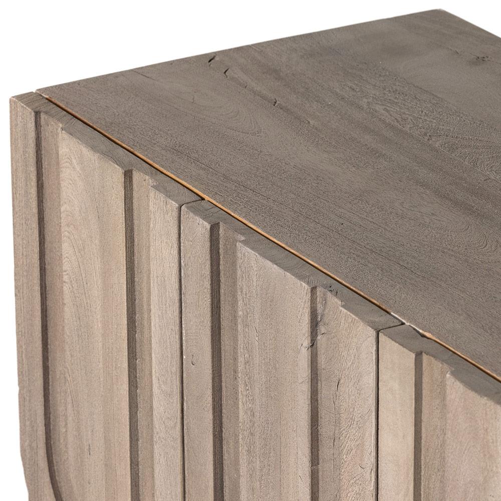 Celia Global Bazaar Aged Grey Carved Wood Media Console