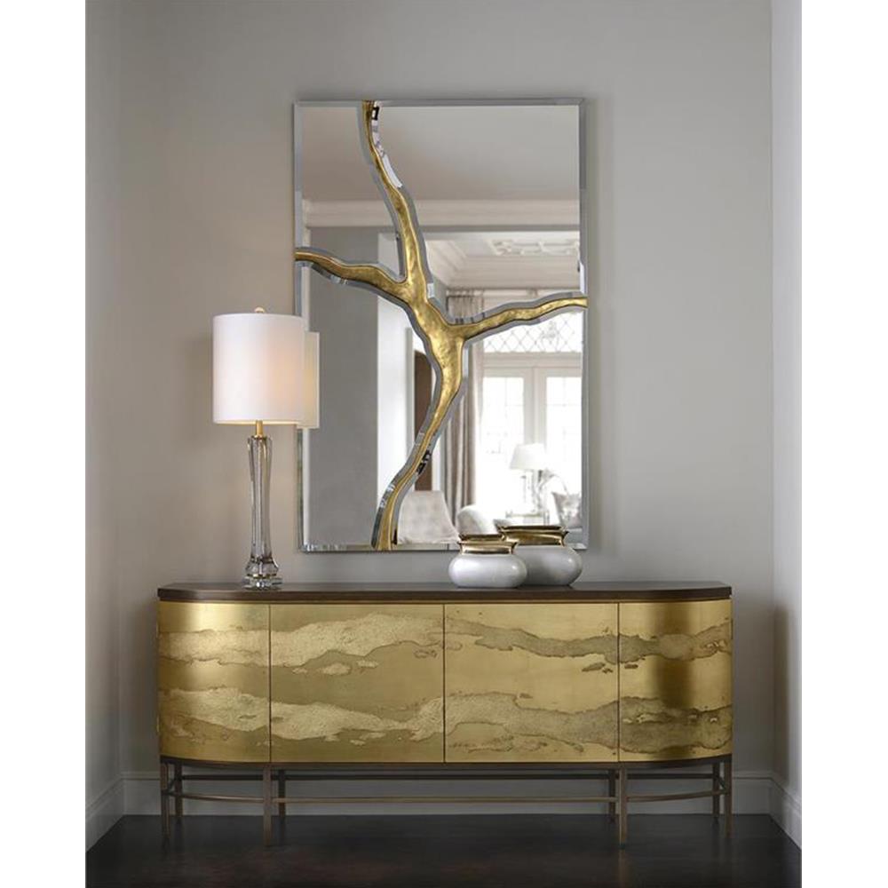 John-Richard Revne Modern Classic Silver Glass Rectangular Wall