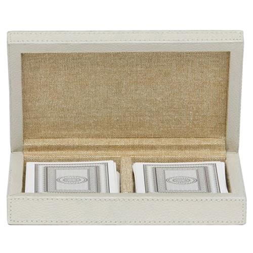 Pigeon and Poodle Lecco Modern Classic Light Gray Leather Card Game Box