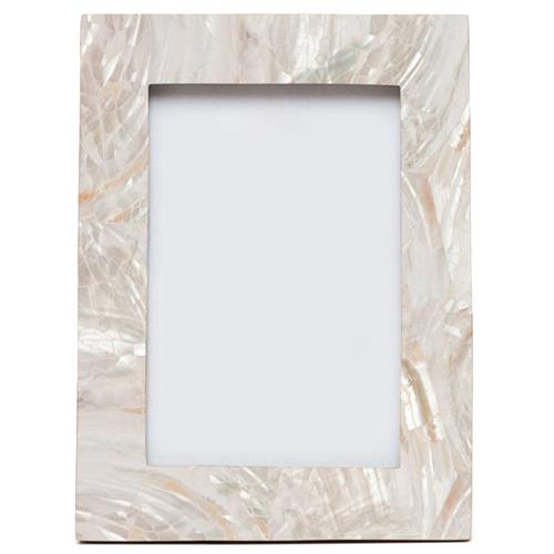 Pigeon And Poodle Aurora Coastal Beach Cream Kabibe Shell Picture Frame - 4x6